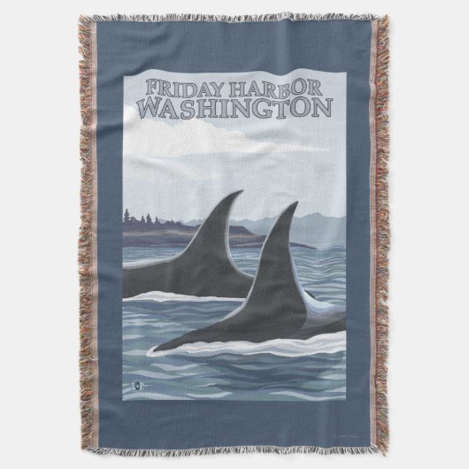 Orca Whales #1 - Vrijdag Harbour, Washington Deken (Voorkant Verticaal)