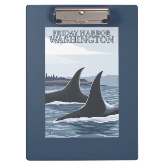 Orca Whales #1 - Vrijdag Harbour, Washington Klembord (Voorkant)