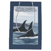 Orca Whales #1 - Vrijdag Harbour, Washington Medium Cadeauzakje (Achterkant)