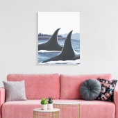 Orca Whales #1 - Whidbey, Washington Canvas Afdruk (Insitu (Woonkamer))