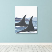 Orca Whales #1 - Whidbey, Washington Canvas Afdruk (Insitu (Houten vloer))