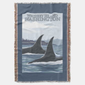 Orca Whales #1 - Whidbey, Washington Deken (Voorkant Verticaal)