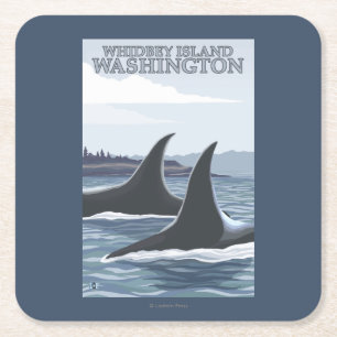 Orca Whales #1 - Whidbey, Washington Kartonnen Onderzetters