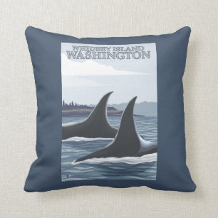Orca Whales #1 - Whidbey, Washington Kussen