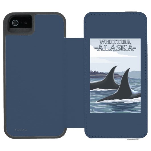 Orca Whales #1 - Whittier, Alaska Incipio iPhone Portemonnee Hoesje (Agenda Open)