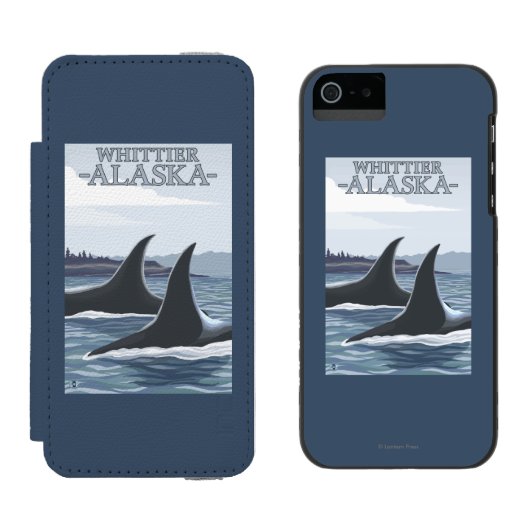 Orca Whales #1 - Whittier, Alaska Incipio iPhone Portemonnee Hoesje (Naast elkaar)