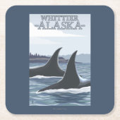 Orca Whales #1 - Whittier, Alaska Kartonnen Onderzetters (Voorkant)