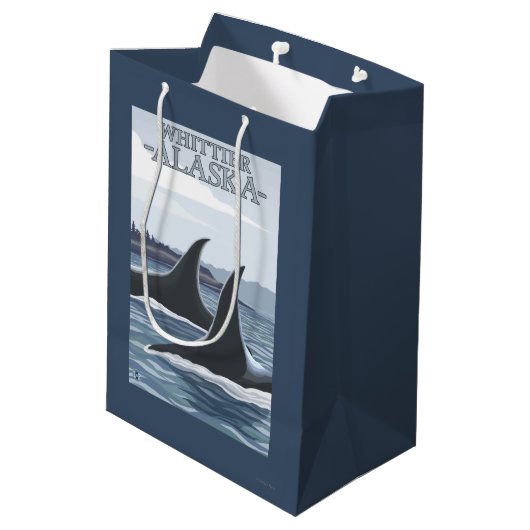 Orca Whales #1 - Whittier, Alaska Medium Cadeauzakje (Achterkant Gekanteld)