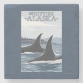 Orca Whales #1 - Whittier, Alaska Stenen Onderzetter (Voorkant)