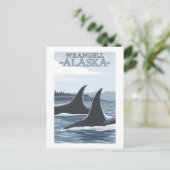 Orca Whales #1 - Wrangell, Alaska Briefkaart (Staand voorkant)