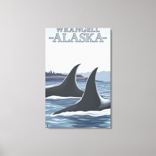 Orca Whales #1 - Wrangell, Alaska Canvas Afdruk (Voorkant)