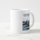 Orca Whales #1 - Wrangell, Alaska Grote Koffiekop (Voorkant rechts)