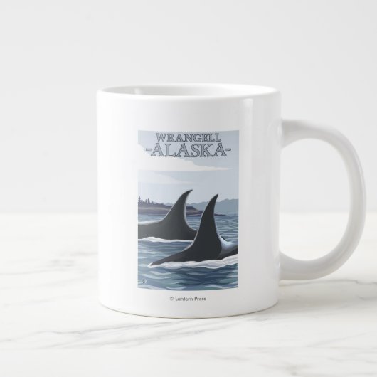 Orca Whales #1 - Wrangell, Alaska Grote Koffiekop (Rechts)