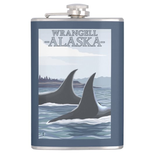 Orca Whales #1 - Wrangell, Alaska Heupfles (Voorkant)