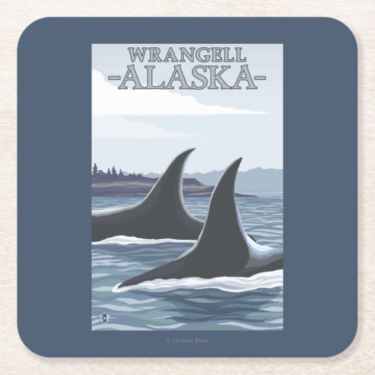 Orca Whales #1 - Wrangell, Alaska Kartonnen Onderzetters (Voorkant)