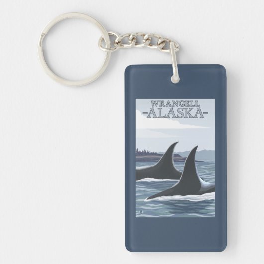 Orca Whales #1 - Wrangell, Alaska Sleutelhanger (Voorkant)