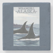 Orca Whales #1 - Wrangell, Alaska Stenen Onderzetter (Voorkant)