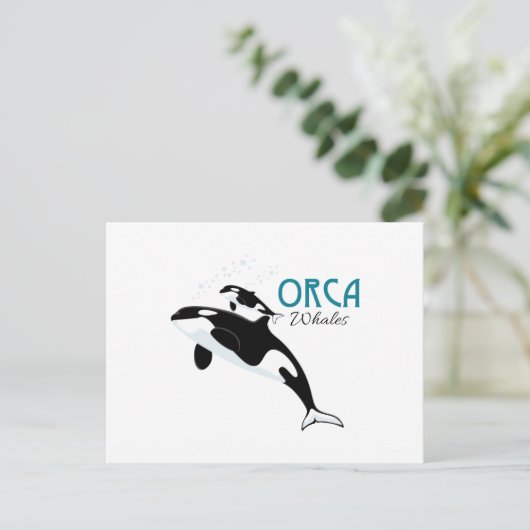Orca Whales Briefkaart (Staand voorkant)