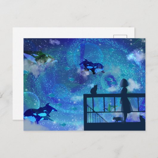 Orca Whales Briefkaart (Voorkant / Achterkant)