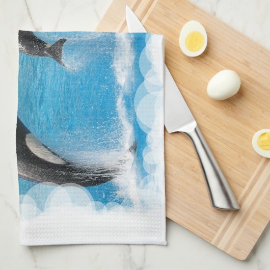 Orca Whales Kitchen Towel Theedoek (Quarter Fold)
