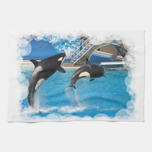 Orca Whales Kitchen Towel Theedoek (Horizontaal)
