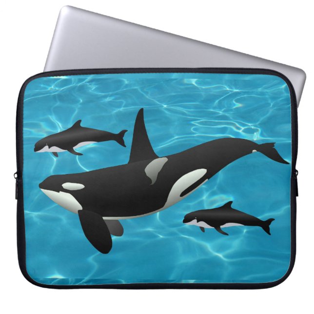 Orca Whales Laptop Sleeve (Voorkant)