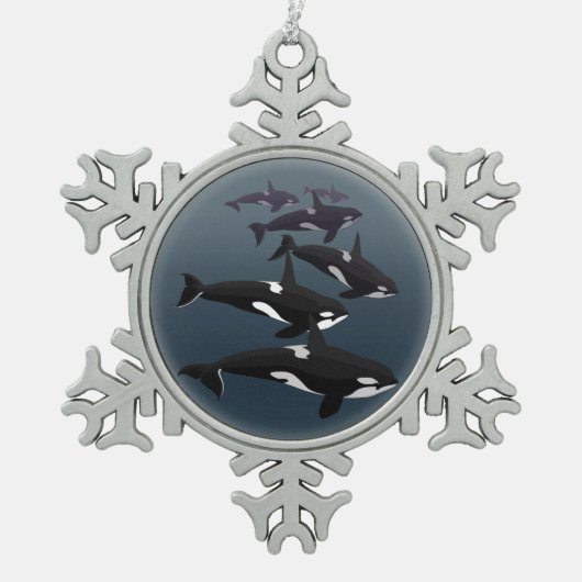 Orca Whales Ornament Personalized Whale Ornament (Voorkant)