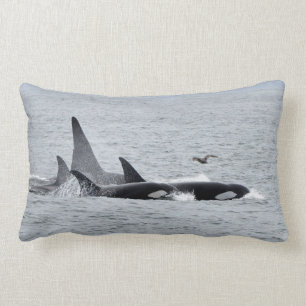 Orca Whales! Voorkant en achterkant! Kussen