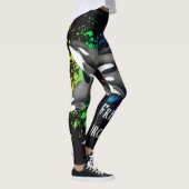 Orca Whales Waterverf Splash Black Leggings (Rechts)