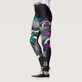 Orca Whales Waterverf Splash Black Leggings (Links)