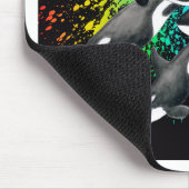 Orca Whales Waterverf Splash Black Muismat (Hoek)