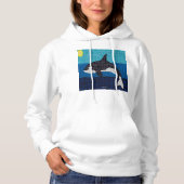 Orca (wit) - Dames sweatshirt met capuchon (Voorkant)