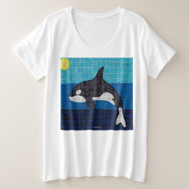 Orca (wit) - Dames T-shirt plusmaten