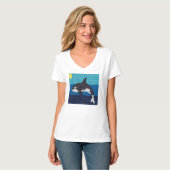 Orca (wit) - Vrouwen T-shirt met V-hals (Voorkant volledig)