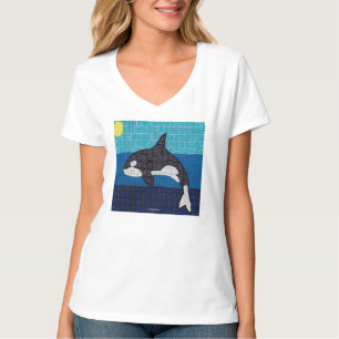 Orca (wit) - Vrouwen T-shirt met V-hals