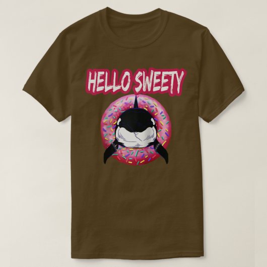 Orca zwemt met donut t-shirt (Design voorkant)