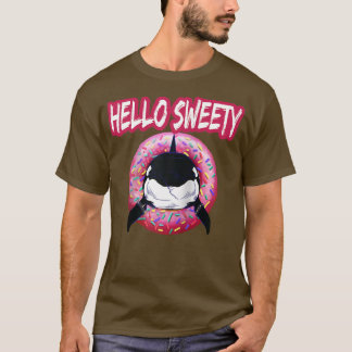 Orca zwemt met donut t-shirt
