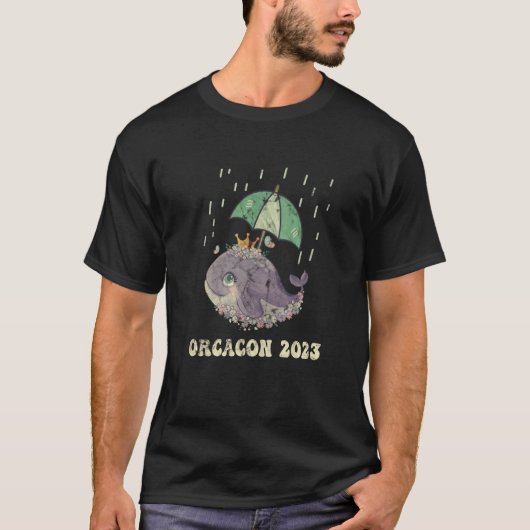 Orcacon 2023 Cute Whale Umbrella Rain T-shirt (Voorkant)