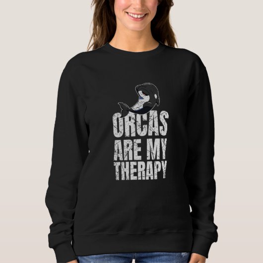 Orcas Are My Therapy Killer Whale Marine Biologist Trui (Voorkant)