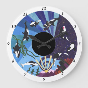 Orcas Ascending - met getallen Grote Klok