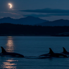Orcas at Night - Killer Whale Jigzaag Puzzle Legpuzzel