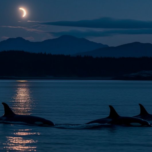 Orcas at Night - Killer Whale Jigzaag Puzzle Legpuzzel