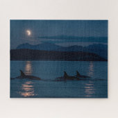 Orcas at Night - Killer Whale Jigzaag Puzzle Legpuzzel (Horizontaal)