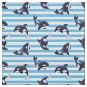 Orcas/blauwe strepen stof (Swatch)