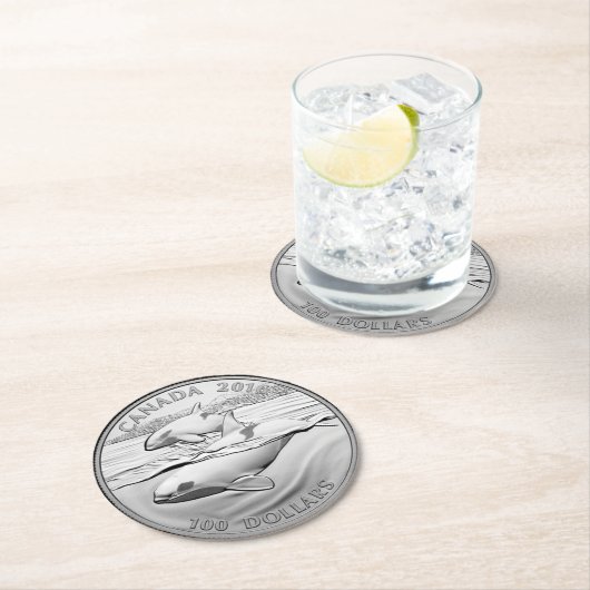 ORCAS-COIN RONDE KARTONNEN ONDERZETTER (Insitu)