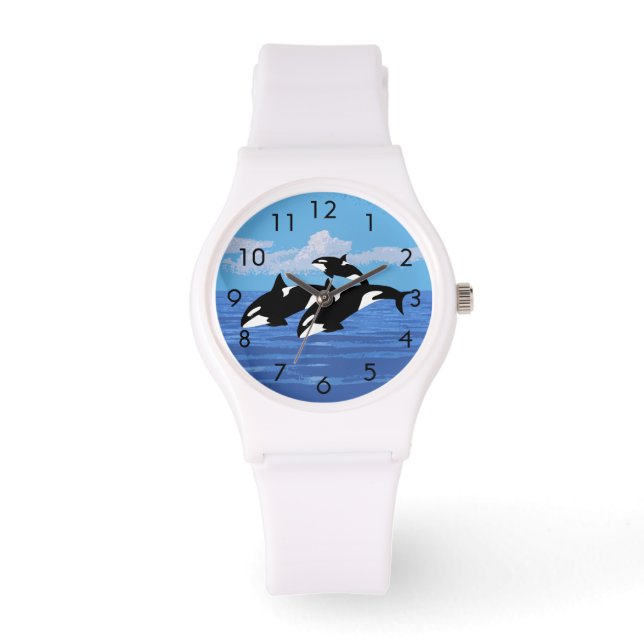 Orcas Custom Sporty White Silicon Watch Horloge (Voorkant)