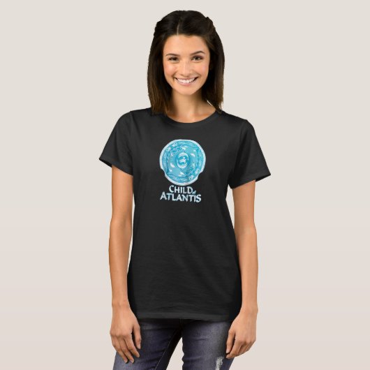 Orcas dolphins zee turtle Atlantis Symbol Raglan B T-shirt (Voorkant volledig)