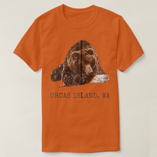 Orcas Island Brown Grizzly Bear In Snow Washington T-shirt (Design voorkant)