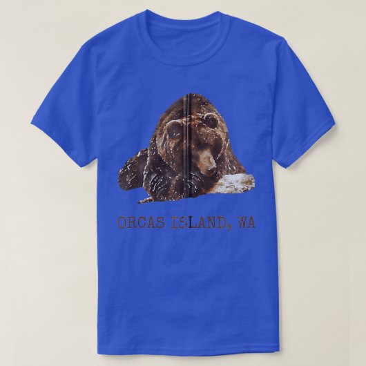 Orcas Island Brown Grizzly Beer in Snow Washington T-shirt (Design voorkant)