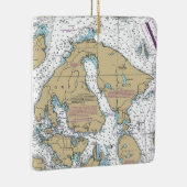 Orcas Island Nautical Chart Keramisch Ornament (Rechts)